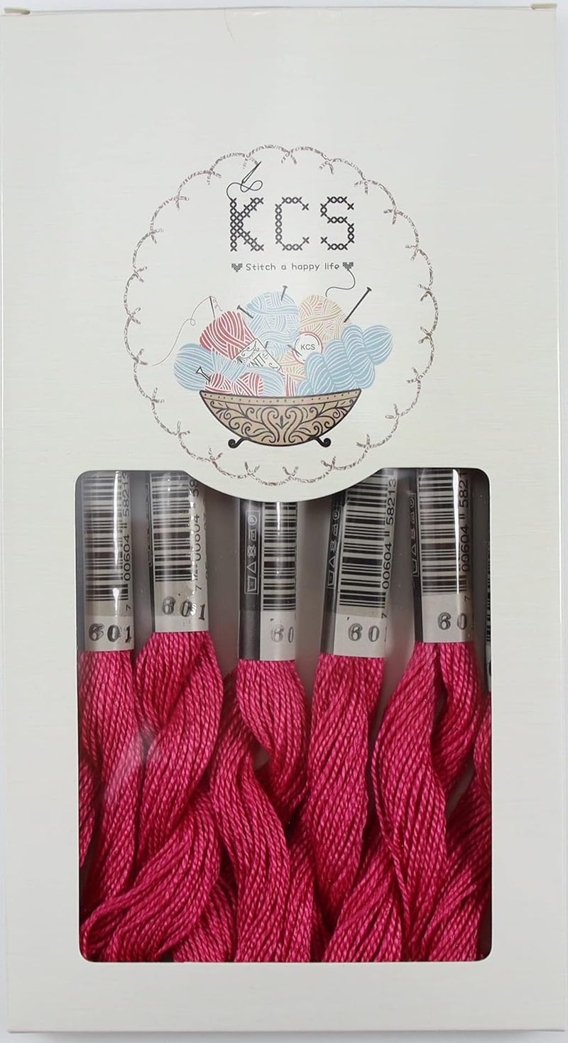 KCS 25 M/Skein Mercerized Pearl Cotton Crochet Needlepoint Thread,Size 5,6 skeins,Cranberry dk - Image 1